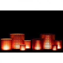 LANADECO Bougeoirs Photophore Verre Rouge/or H20cm - Lot De 2 -Bougeoirs Soldes Magasin photophore verre rouge or h20cm lot de 2 5