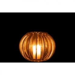 LANADECO Bougeoirs Photophore Verre Transparent/or H18cm -Bougeoirs Soldes Magasin photophore verre transparent or h18cm 2