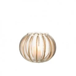 LANADECO Bougeoirs Photophore Verre Transparent/or H18cm -Bougeoirs Soldes Magasin photophore verre transparent or h18cm 3