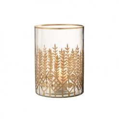 LANADECO Bougeoirs Photophore Verre Transparent/or H26,5cm -Bougeoirs Soldes Magasin photophore verre transparent or h26 5cm 2