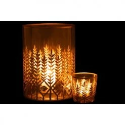 LANADECO Bougeoirs Photophore Verre Transparent/or H26,5cm -Bougeoirs Soldes Magasin photophore verre transparent or h26 5cm 5