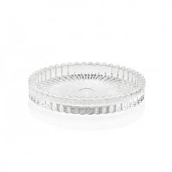 Wadiga Bougeoirs Plateau Bougie Rond En Verre Taillé D10cm