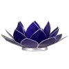 Mani Bhadra Bougeoirs Porte Bougie Fleur De Lotus Bleu Foncé Et Argent -Bougeoirs Soldes Magasin porte bougie fleur de lotus bleu fonce et argent 1