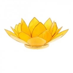 Mani Bhadra Bougeoirs Porte Bougie Fleur De Lotus Jaune Et Or
