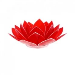 Mani Bhadra Bougeoirs Porte Bougie Fleur De Lotus Rouge Et Argent -Bougeoirs Soldes Magasin porte bougie fleur de lotus rouge et argent 4