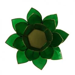 Mani Bhadra Bougeoirs Porte Bougie Fleur De Lotus Vert Et Or -Bougeoirs Soldes Magasin porte bougie fleur de lotus vert et or 5