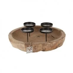 Dijk Porte Bougies Avec Coupe En Teck D40cm -Bougeoirs Soldes Magasin porte bougies avec coupe en teck d40cm 1