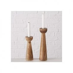 Wadiga Bougeoirs Set De 2 Chandeliers En Bois De Mangue -Bougeoirs Soldes Magasin set de 2 chandeliers en bois de mangue 2