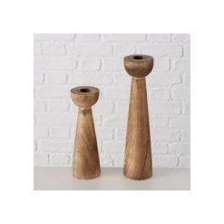 Wadiga Bougeoirs Set De 2 Chandeliers En Bois De Mangue -Bougeoirs Soldes Magasin set de 2 chandeliers en bois de mangue 5