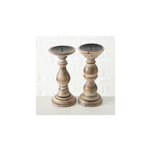 Wadiga Bougeoirs Set De 2 Chandeliers En Bois De Mangue H23cm 6 Wadiga Bougeoirs Set De 2 Chandeliers En Bois De Mangue H23cm – Image 4