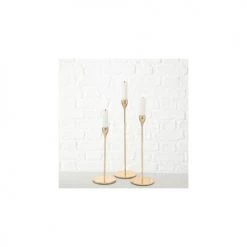 Wadiga Bougeoirs Set De 3 Chandeliers De Table Doré -Bougeoirs Soldes Magasin set de 3 chandeliers de table dore 3