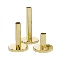 Wadiga Bougeoirs Set De 3 Chandeliers De Table En Métal Doré