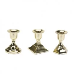 Wadiga Bougeoirs Set De 3 Chandeliers De Table En Métal Doré