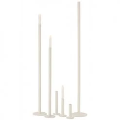 LANADECO Bougeoirs Set De 3 Chandeliers Hauts Métal Blanc Mat H100cm -Bougeoirs Soldes Magasin set de 3 chandeliers hauts metal blanc mat h100cm 3
