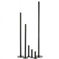 LANADECO Bougeoirs Set De 3 Chandeliers Hauts Métal Brillant Bleu H100cm -Bougeoirs Soldes Magasin set de 3 chandeliers hauts metal brillant bleu h100cm 2