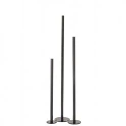 LANADECO Bougeoirs Set De 3 Chandeliers Hauts Métal Brillant Bleu H100cm