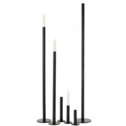 LANADECO Bougeoirs Set De 3 Chandeliers Hauts Métal Brillant Bleu H100cm -Bougeoirs Soldes Magasin set de 3 chandeliers hauts metal brillant bleu h100cm 3