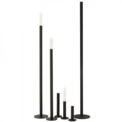 LANADECO Bougeoirs Set De 3 Chandeliers Hauts Métal Noir Mat H100cm -Bougeoirs Soldes Magasin set de 3 chandeliers hauts metal noir mat h100cm 4