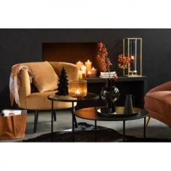 LANADECO Bougeoirs Set De 3 Photophores Lignes Métal Or Mat H16cm -Bougeoirs Soldes Magasin set de 3 photophores lignes metal or mat h16cm 3